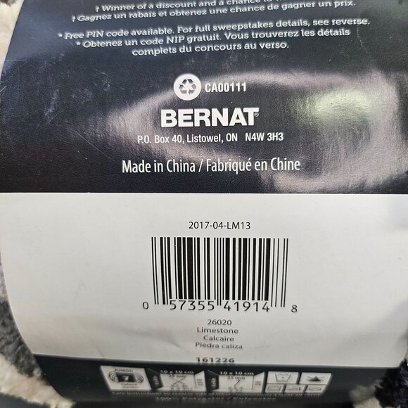 Bernat Blanket Big Yarn 10.5 Oz Limestone Super Bulky Polyester Soft Chunky - Picture 2 of 3